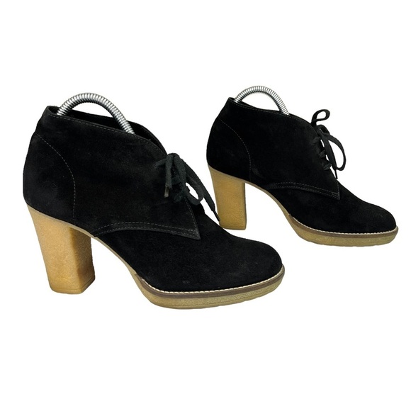 J. Crew Macalister High Heel Suede Ankle Booties Womens Black Size 9 - Picture 2 of 11